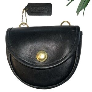 Vintage Coach Belt Bag Black Leather